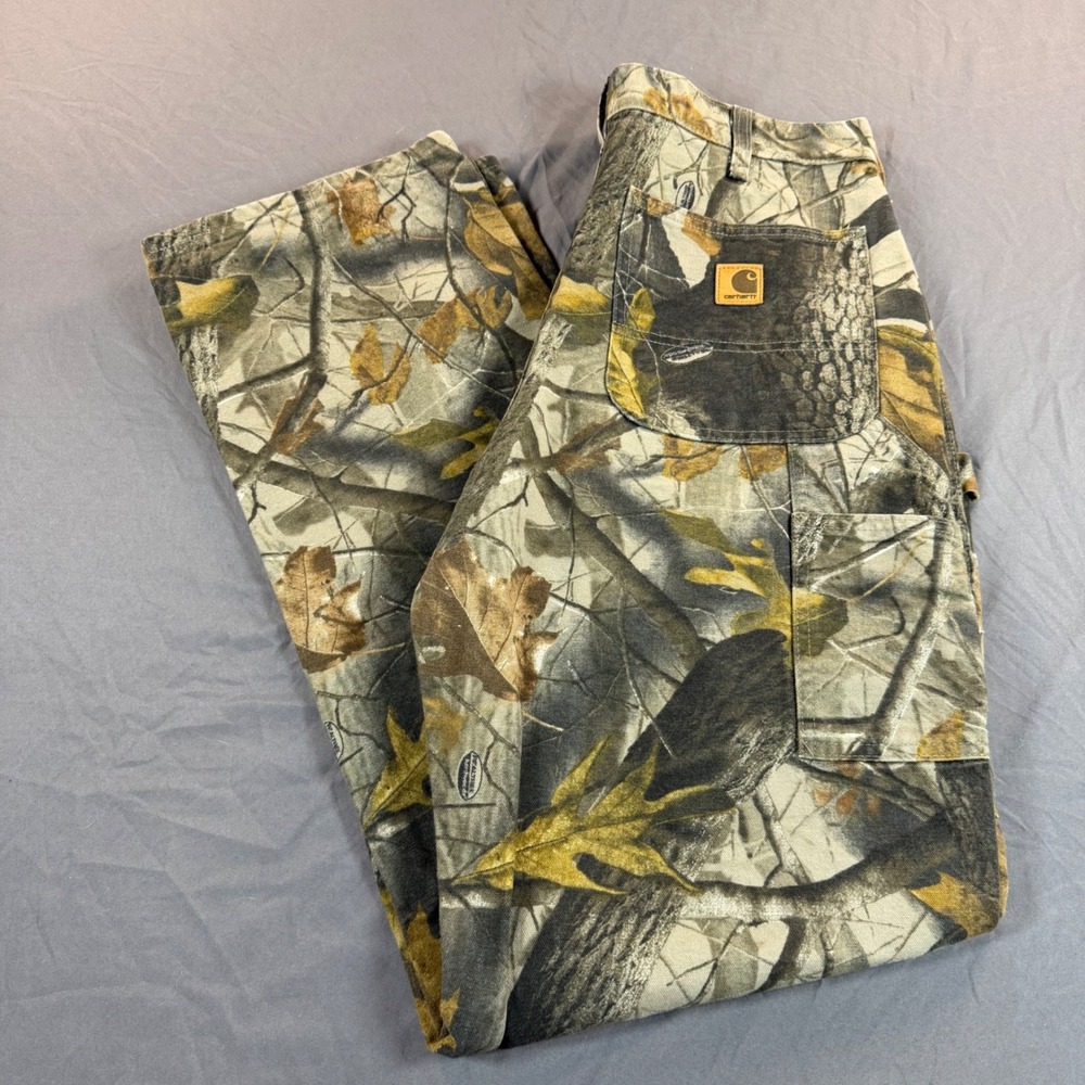 Carhartt B158 CMO Realtree Hardwoods Camo Dungaree Pants Mens 34x34